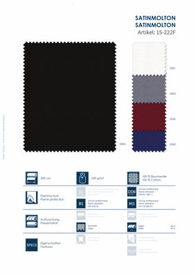 Satinmolton 300 cm | 100% Baumwolle |  Flammenhemmend
