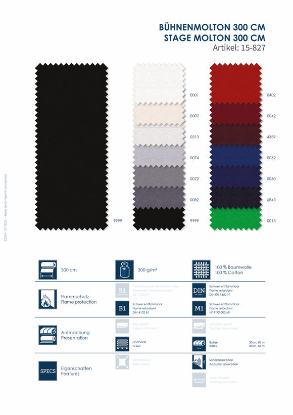 Bühnenmolton 300 cm | 100% Baumwolle