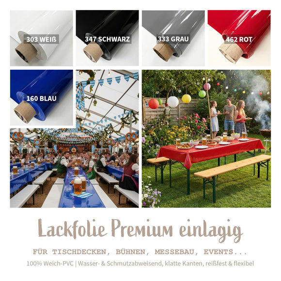 Lackfolie Meterware einlagig für Biertische *65cm breit