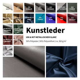 Kunstleder uni & metallisch