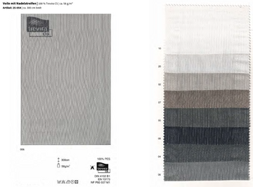 Voile mit Nadelstreifen, 100% Trevira CS *30m Rolle